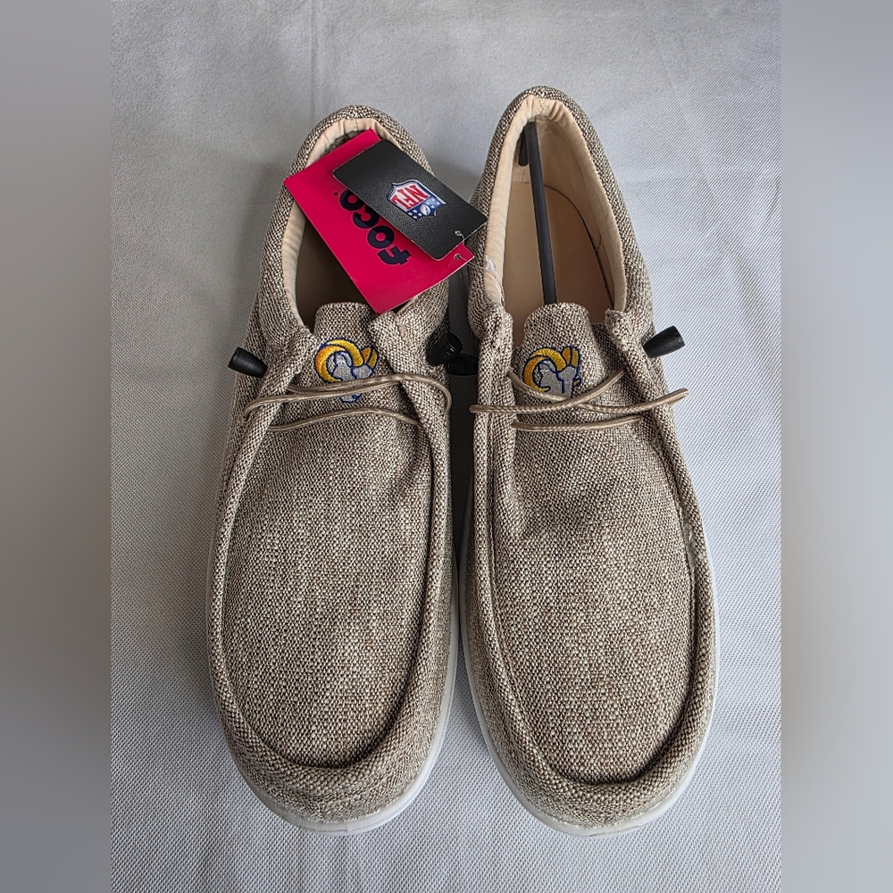 FOCO Men's NFL Team Logo Lightweight Loafers Los Angeles Rams Size XL 13/14 NWT